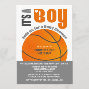 Det är en pojk-basketboll Par Baby Shower Inbjudningar