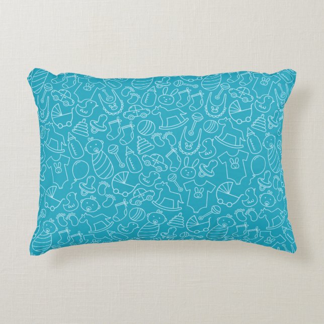 Det är en pojk-blå babystötare prydnadskudde (Framsidan)