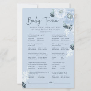 Det är en pojk-blå Blommigt-babyskor trivia spel
