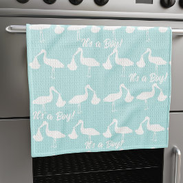 Det är en pojk Blue Baby Shower Stork Kitchen Towe Kökshandduk