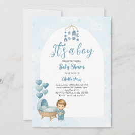Det är en pojk-Blue Nursery Baby Shower-inbjudan Inbjudningar