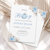 Det är en pojk Blue Pumpkin Baby Shower