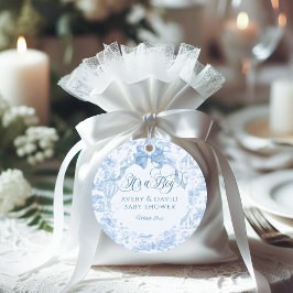 Det är en pojk-Blue Toile Safari Animal Baby Showe Gåvor Etiketter