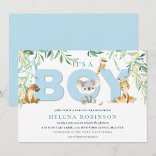 Det är en pojk Bush Spädbarn Baby Shower-inbjudan Inbjudningar
