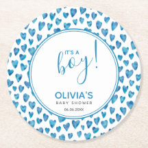 Det är en pojk-Cute-hjärtbabydusch