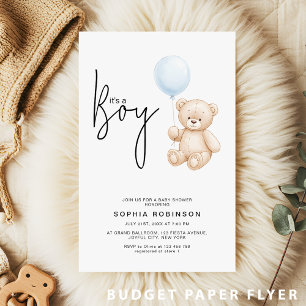 Det är en pojk-Nalle-babyinbjudan. Flygblad