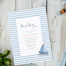 Det är en pojk Nautical Watercolor Baby Shower