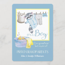 Det är en pojk - Proud Grandthers Announcement Clo Inbjudningar