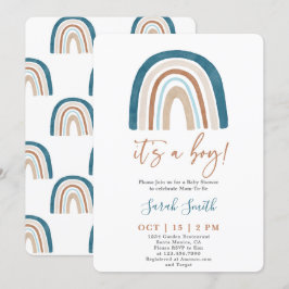 Det är en pojk Regnbow Baby Shower-pojke Inbjudningar
