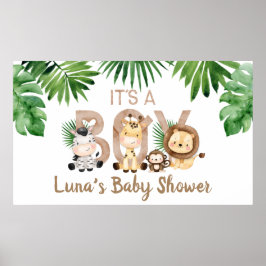 Det är en pojk Safari Baby Shower Poster