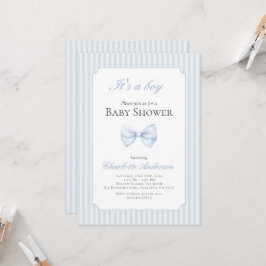 Det är en pojkbabyinbjudan. inbjudningar