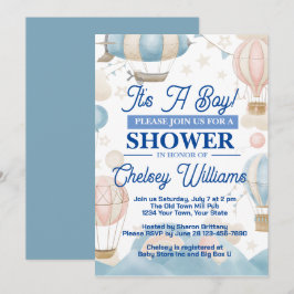 Det är en pojkbabyinbjudan. inbjudningar