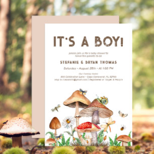 Det är en pojkbabyinbjudan. Whimsical Mush Inbjudningar