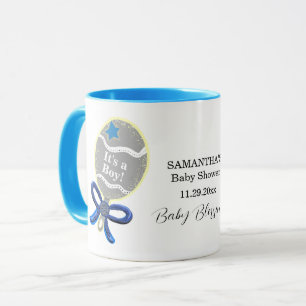 Det är en pojkbabyskusen Blue Rattle Mamma att var Mugg