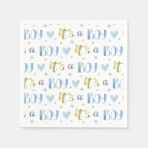 Det är en pojkbarn Baby Shower Pappersservietter, 