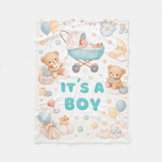 Det är en pojkbarnskunngörelse design fleecefilt
