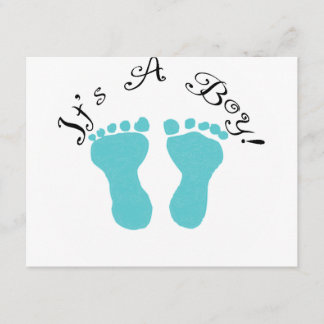 Det är en pojkblå fotavtryck meddelande