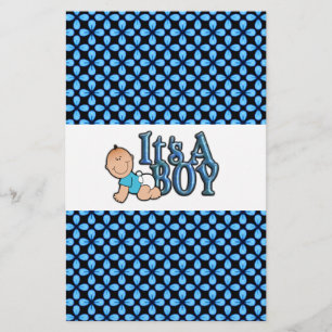 Det är en pojkblå text med Baby Candy Pub Wrapper Brevpapper