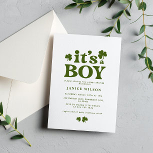 Det är en pojkcharm St. Patrick Day Baby Shower Inbjudningar