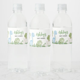 Det är en pojkdoftosaur-babyskor vattenflaskor etikett