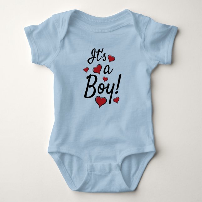 Det är en pojke! Baby Gender Reveal Baby Bodykosty T Shirt (Framsida)