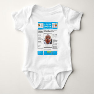 Det är en pojke BABY NEWSPAPER 1-Biet Bodykostym T Shirt
