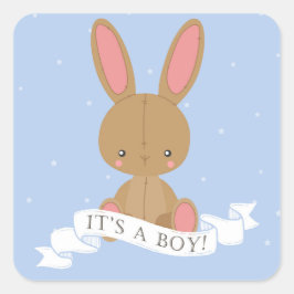 Det är en pojke! Baby Shower Fyrkantigt Klistermärke