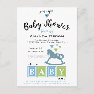 Det är en pojke Baby Shower Inbjudan