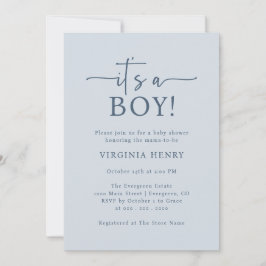 Det är en pojke - baby shower inbjudningar