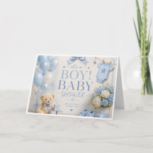 Det är en pojke baby shower-kort