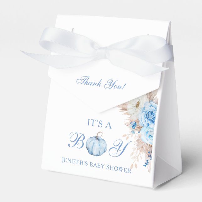 Det är en pojke Baby Shower Pumpa Presentaskar (Framsidan Sidan)