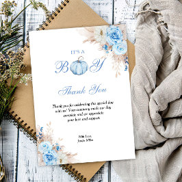 Det är en pojke Baby Shower Pumpa Tack Kort