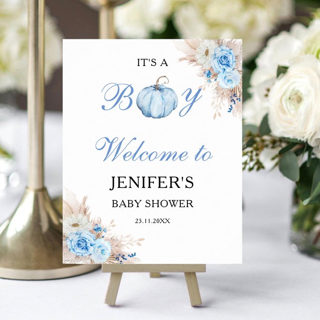 Det är en pojke Baby Shower Pumpa Välkomstskylt Poster (Skapare uppladdad)