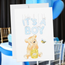 Det är en pojke Baby Shower Teddybjörn Honey Bee