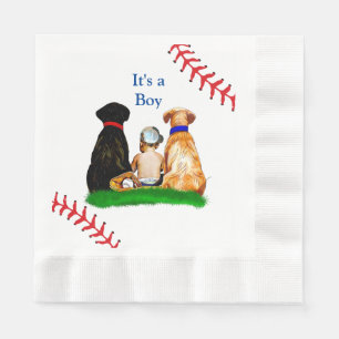Det är en pojke. Baseball ThMB Shower Pappersservett