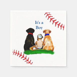 Det är en pojke.   Baseball ThMB Shower Pappersservett