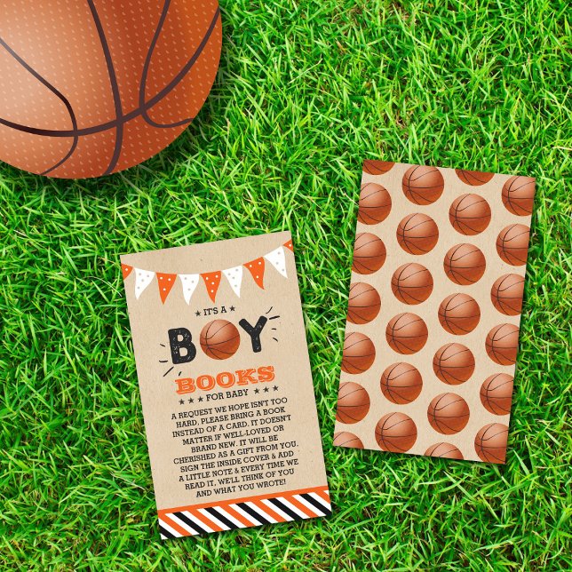 Det är en pojke! Basketball Baby Shower Bok-begära Tilläggskort (Skapare uppladdad)
