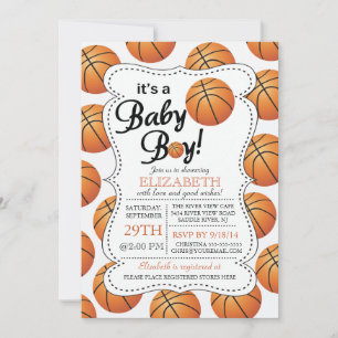 Det är en Pojke Basketball Baby Shower Inbjudningar