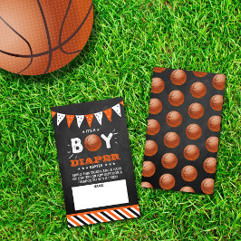 Det är en pojke! Basketboll Babyskor Diaper Raffle Tilläggskort