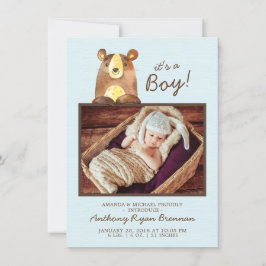Det är en pojke! Bear BoysBaby Photo Birth-meddela Meddelande