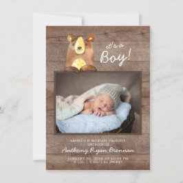 Det är en pojke! Bear BoysBaby Photo Birth-meddela Meddelande