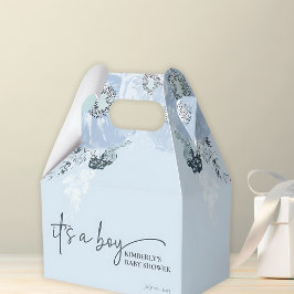 Det är en pojke Blå Blommig Baby Shower Presentaskar