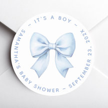 Det är en pojke Blå Bow Baby Shower