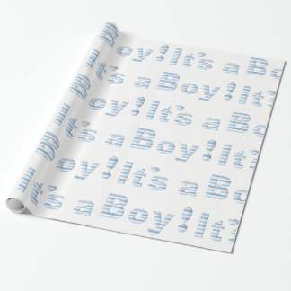 DET är EN POJKE!  Blått- & vitBABY SHOWER Presentpapper