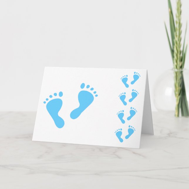 Det är en pojke - Blue Baby Feet Meddelande (Framsida)