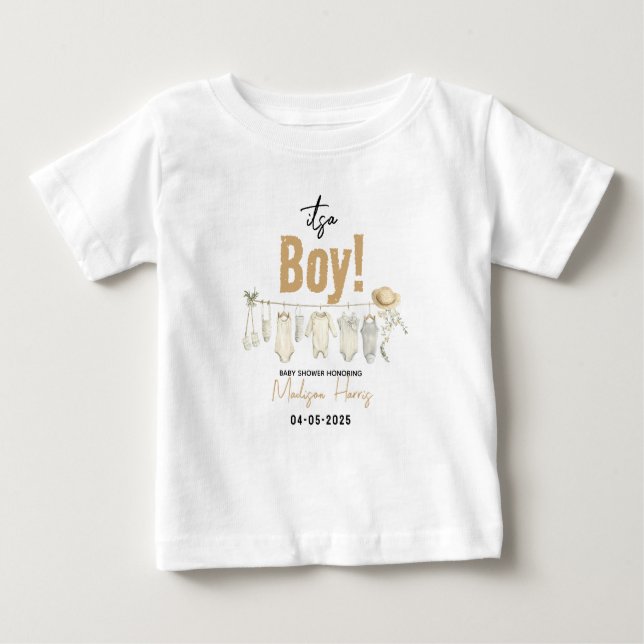 Det är en pojke! Blue Baby Shower - Cute & Sweet T Shirt (Framsida)