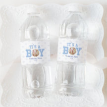 Det är en pojke! Blue Baseball Baby Shower