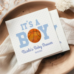 Det är en pojke! Blue Basketball Baby Shower Pappersservett