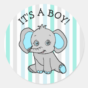 Det är en pojke, Blue Elephant, Stars, Måne och Runt Klistermärke