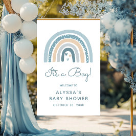 Det är en pojke Boho Rainbow Baby Shower Välkomna Poster